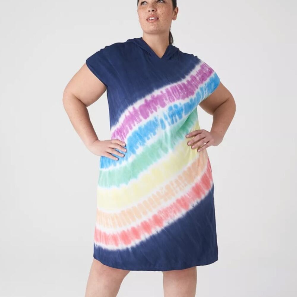 LANE BRYANT LIVI Pride Hooded Dye Effect Dress